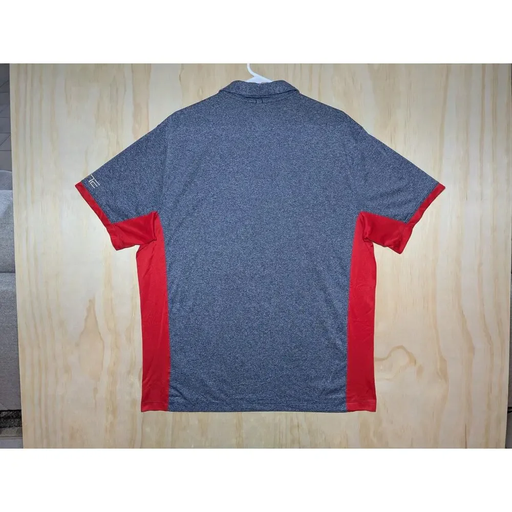 Nike Men's XL Arizona Wildcats Polo Shirt Dri-Fit Elite Heather Grey Red
